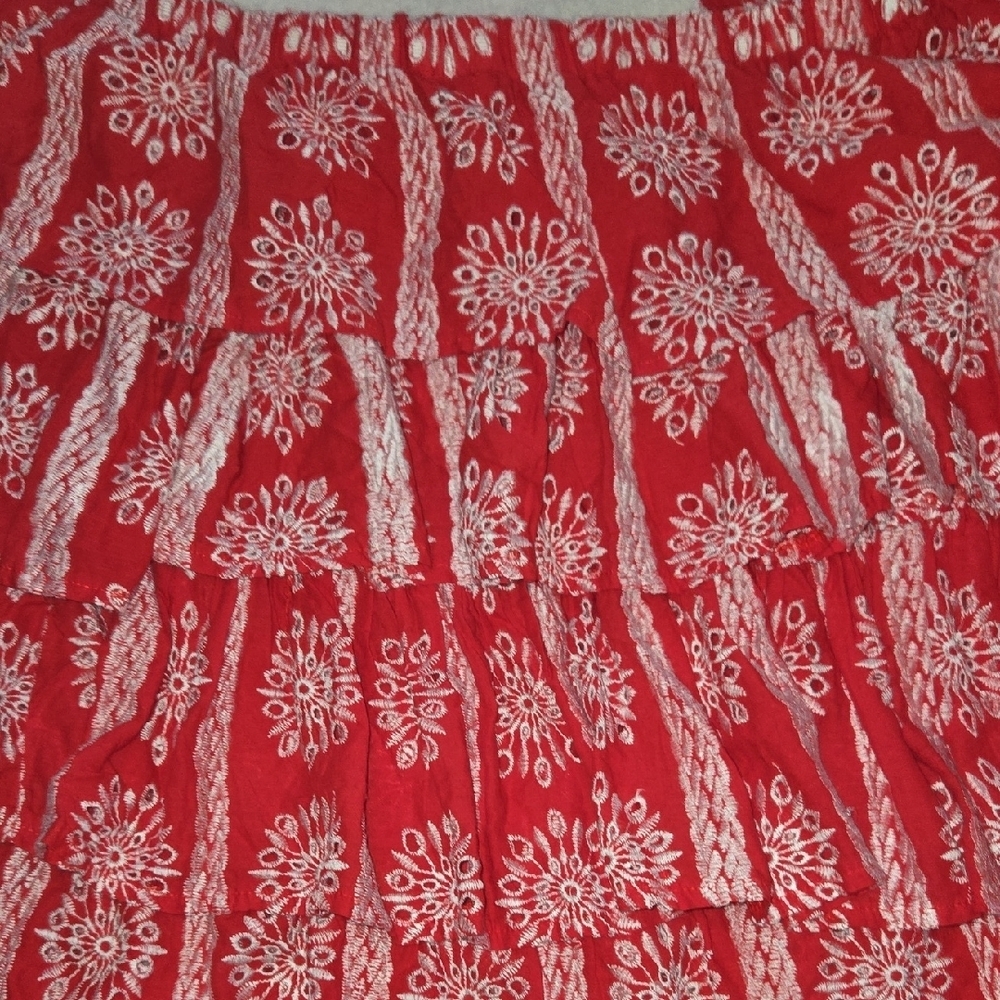 2X EMBROIDERED TIERED RUFFLED BLOUSE ROMANTIC WHIMSY INSTANT FESTIVE VIBE FEMME - Picture 8 of 9